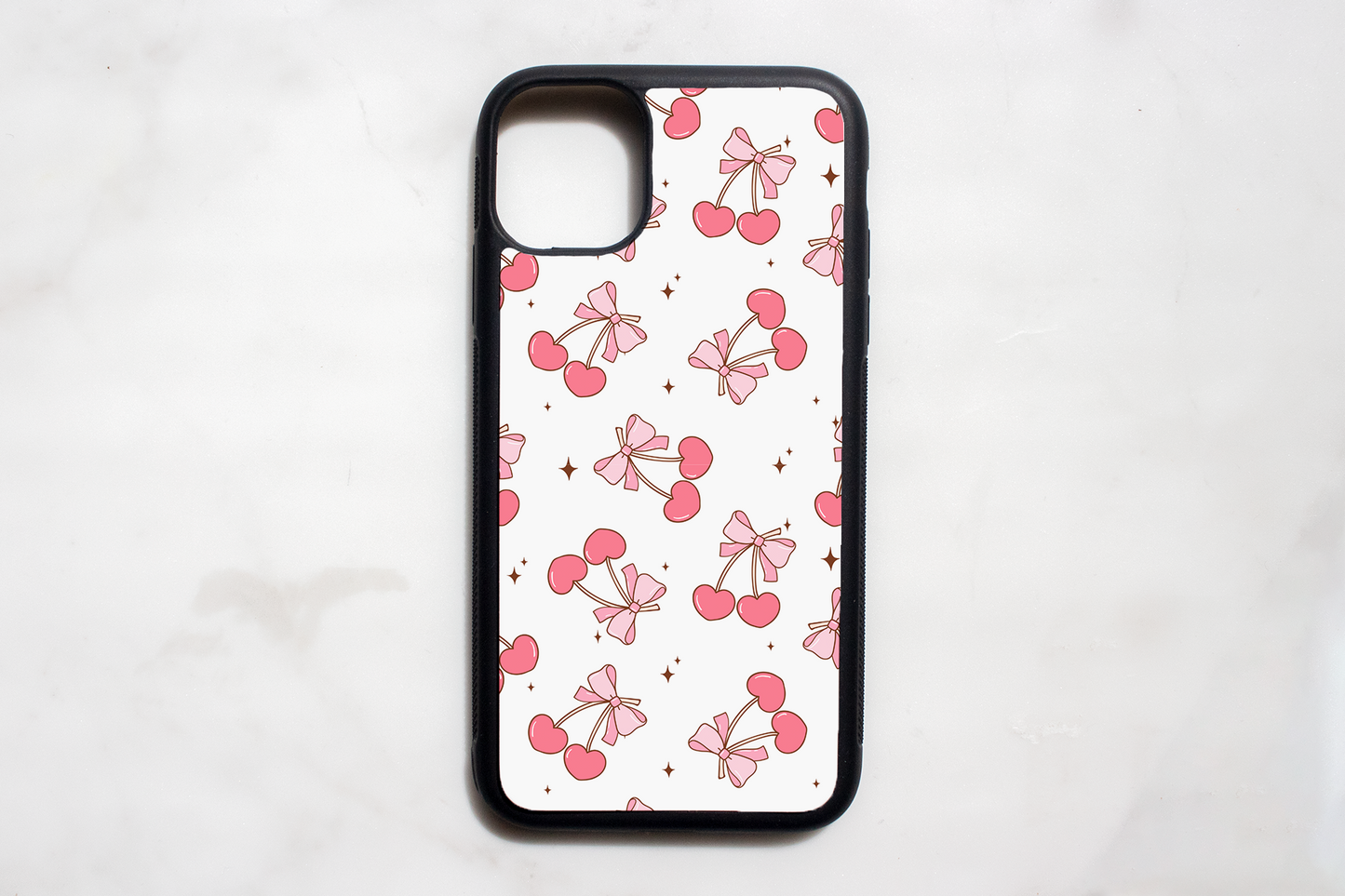 Bowed Cherries Phone Cases, 7 7+ 8 8+ Se XR X XS Max 11 Pro Max 12 Pro Max Mini, 13, 13 Pro