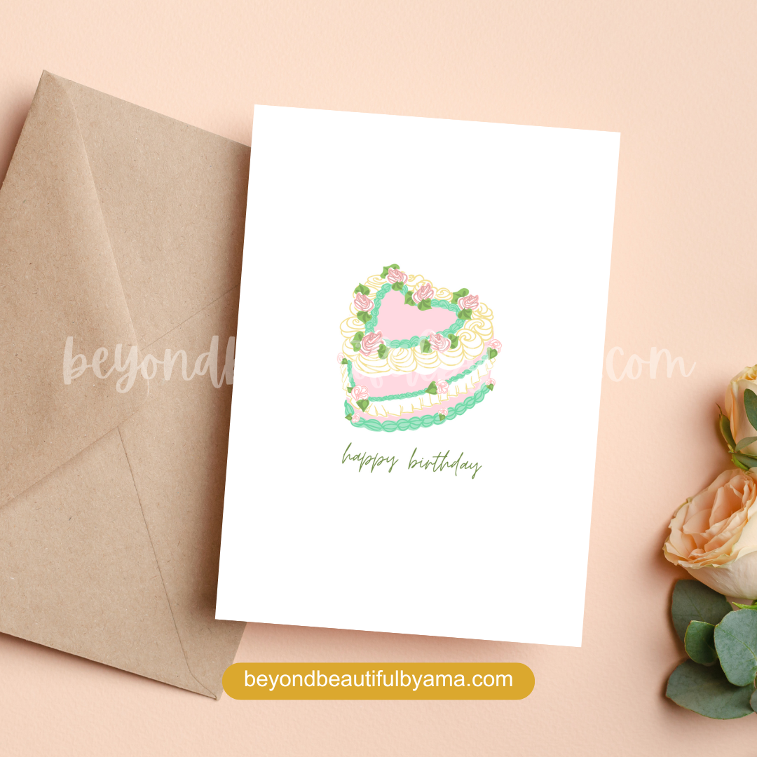 Mini Vintage Cake Card | Vintage Birthday Card