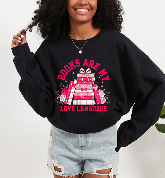 Adult Books are My Love Language Crewneck | Book Lovers Valentine's Gift