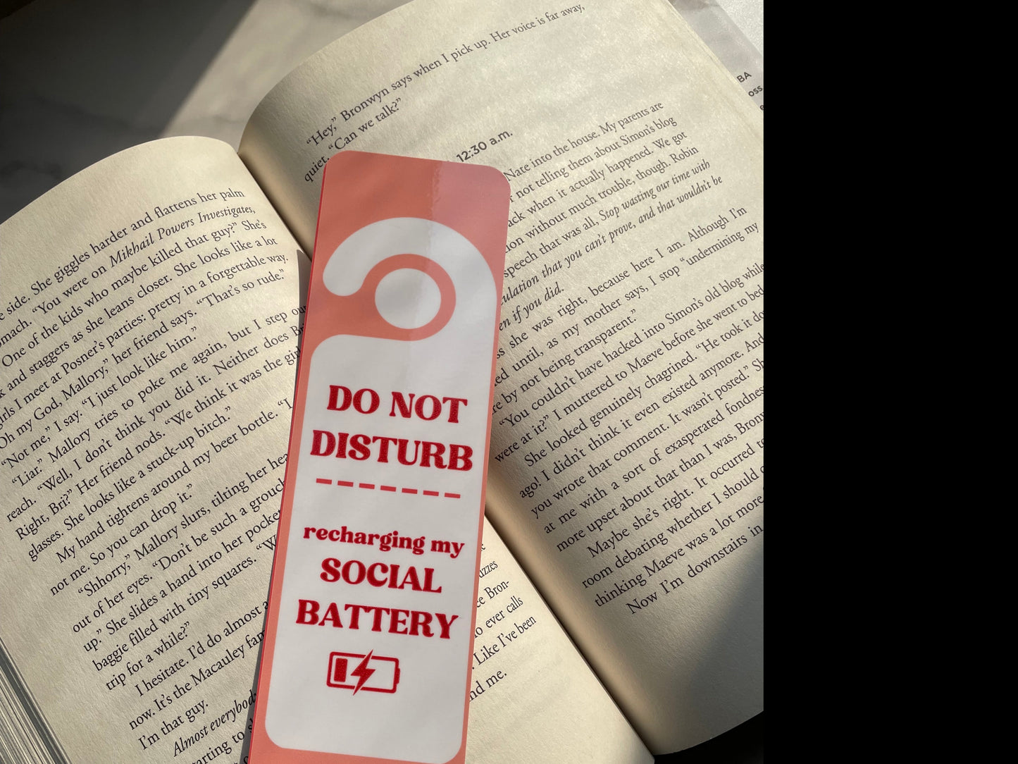 Do Not Disturb Social Battery Bookmark