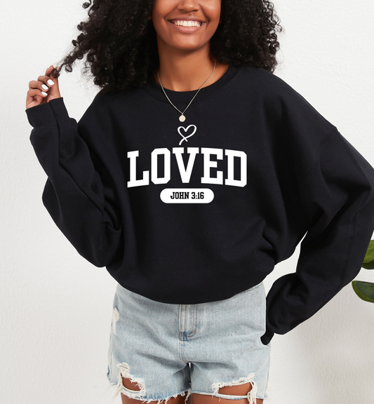 Valentine's Loved John 3:16 Crewneck | Christian Sweatshirt