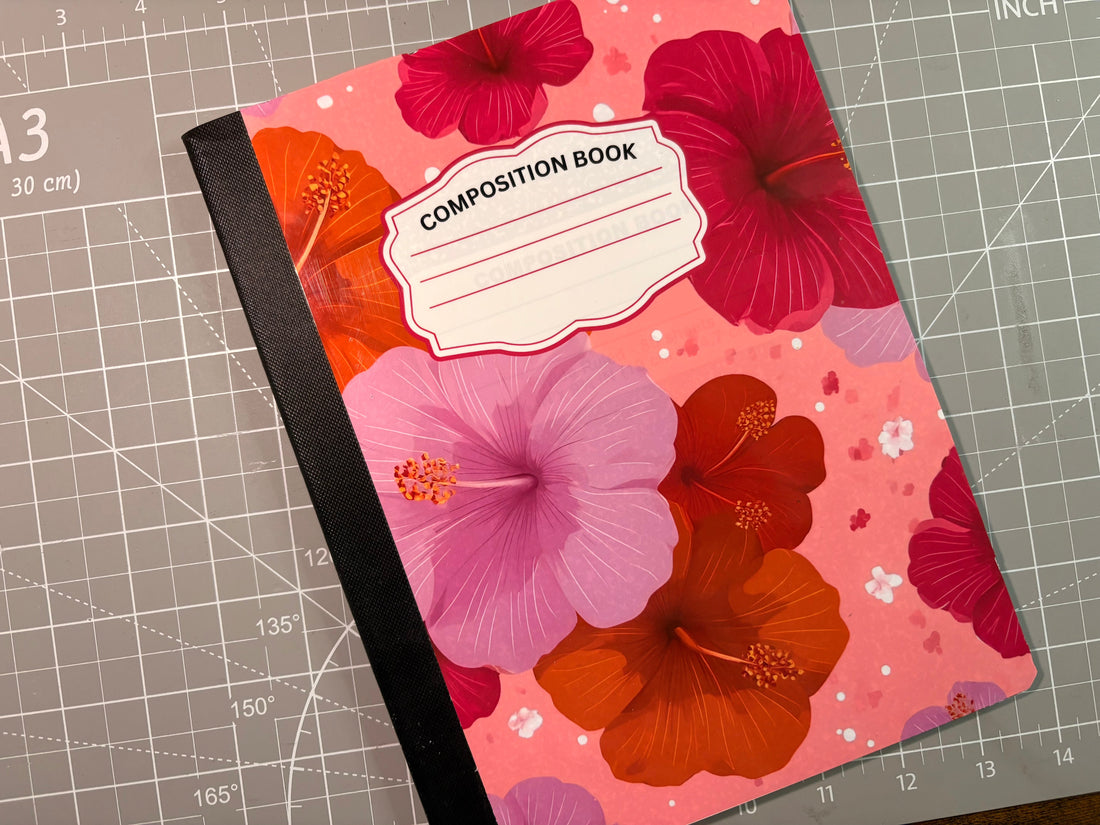 custom composition notebook with sticker cover