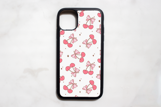 Bowed Cherries Phone Cases, 7 7+ 8 8+ Se XR X XS Max 11 Pro Max 12 Pro Max Mini, 13, 13 Pro