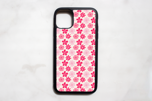 Hot Pink Flowers Phone Cases, 7 7+ 8 8+ Se XR X XS Max 11 Pro Max 12 Pro Max Mini, 13, 13 Pro