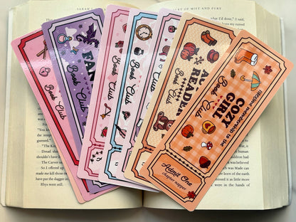 Book Genre Ticket Bookmarks