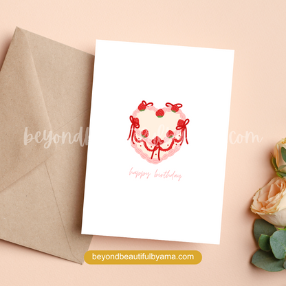 Mini Vintage Cake Card | Vintage Birthday Card