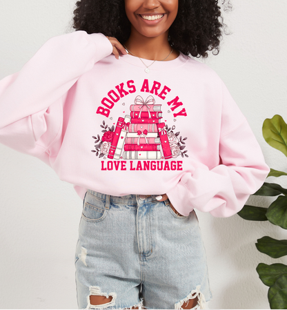 Adult Books are My Love Language Crewneck | Book Lovers Valentine's Gift