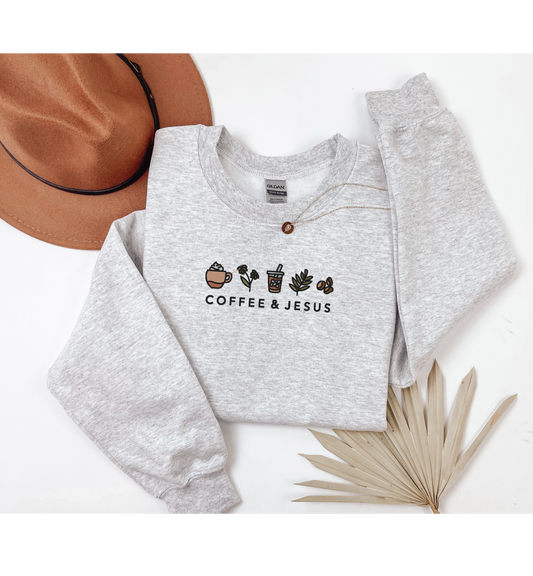 Coffee & Jesus Ash Sweatshirt