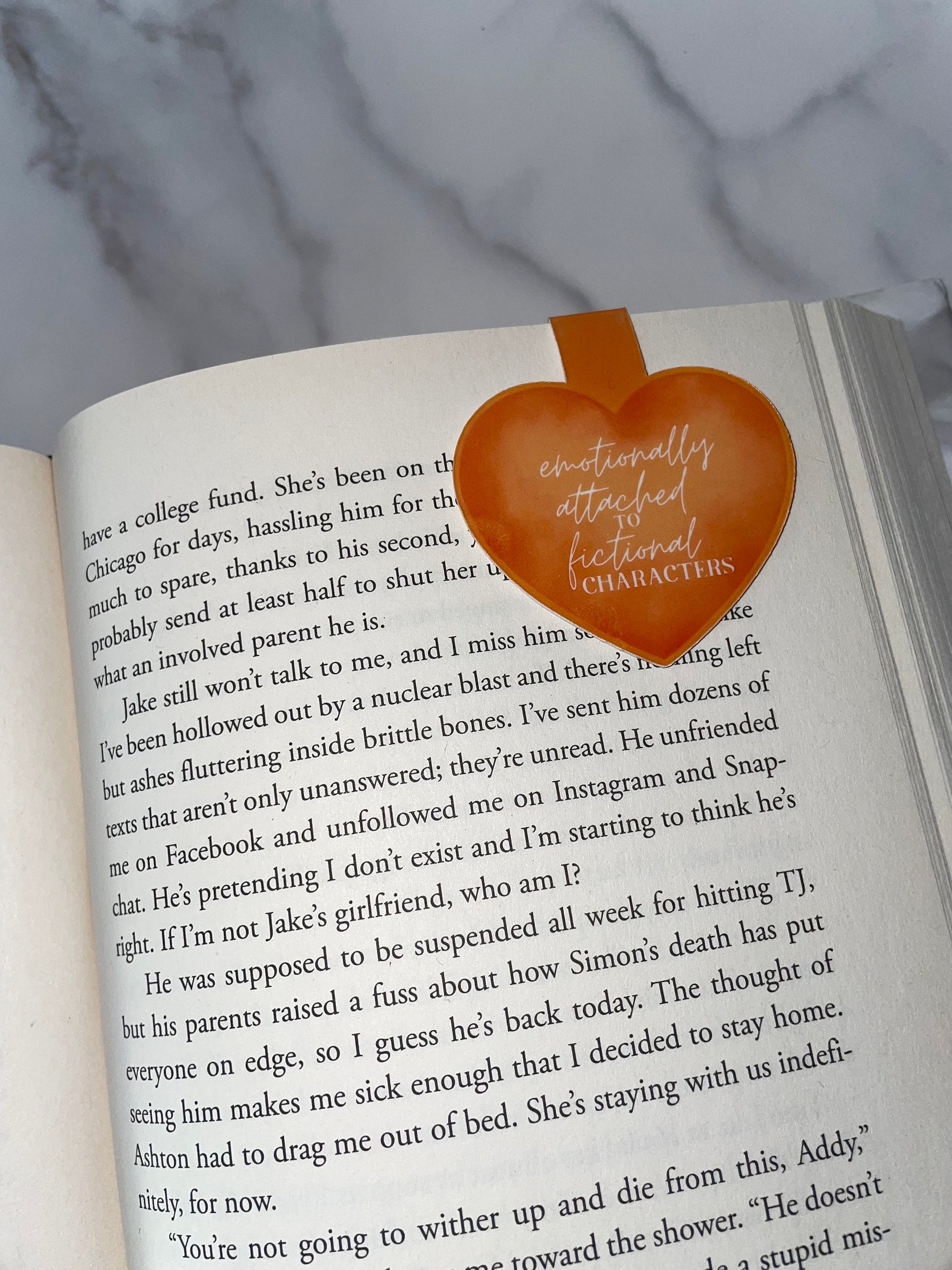 Orange Emotional Attached to Fictional Characters Magnetic Bookmark  