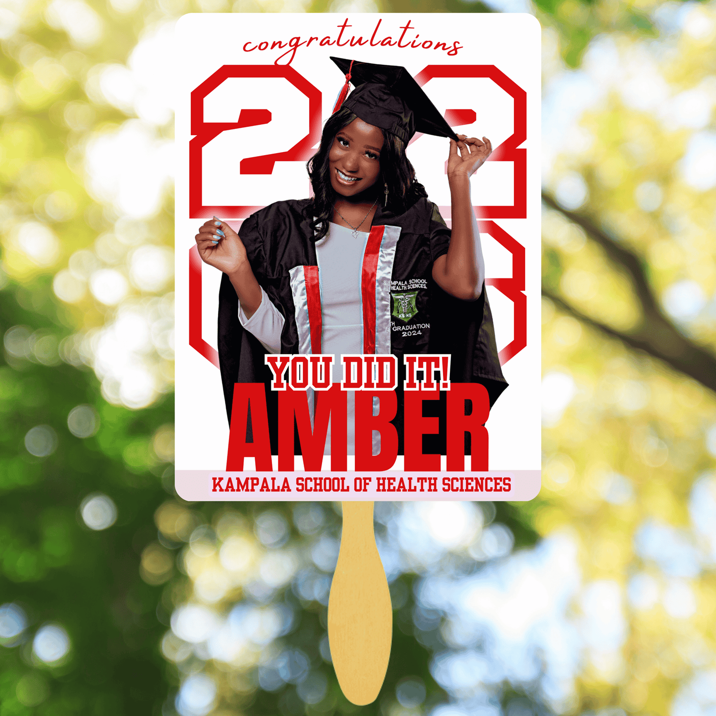 Custom Grad Hand Fan for High School/College | Custom Graduation Keepsake