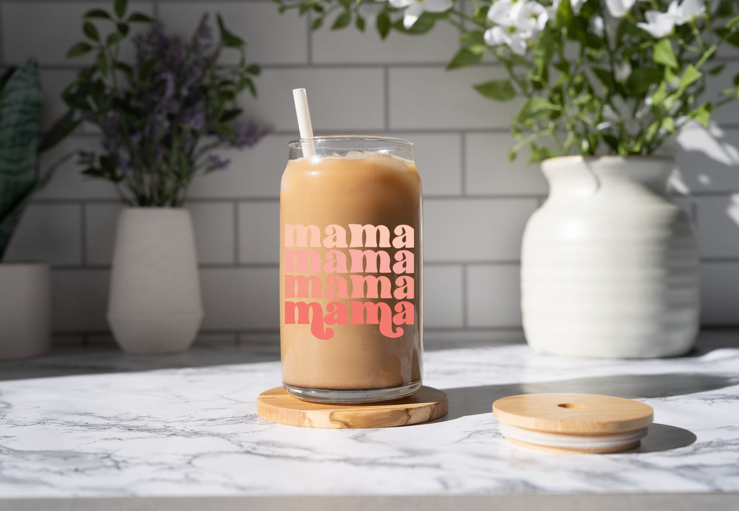 Mama Ice Coffee Cup With Lid and Straw