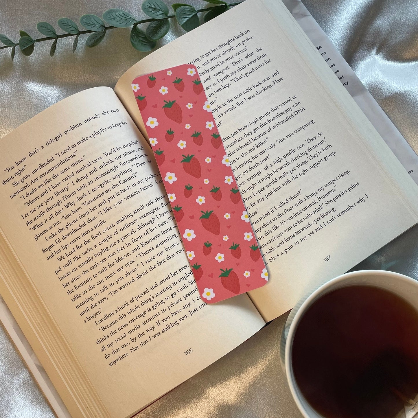 Flowers and Strawberries Bookmark | Feelin’ Fruity Bookmark | Cute Floral Bookmark | Book Lover | Bookish Gift