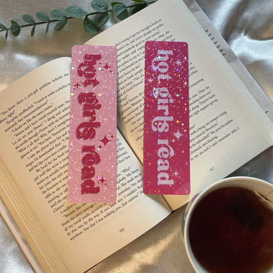 Hot Girl Read Bookmark | Book Lover Bookmark | Cute Holographic Bookmark | Reading Challenge | Bookish Gift