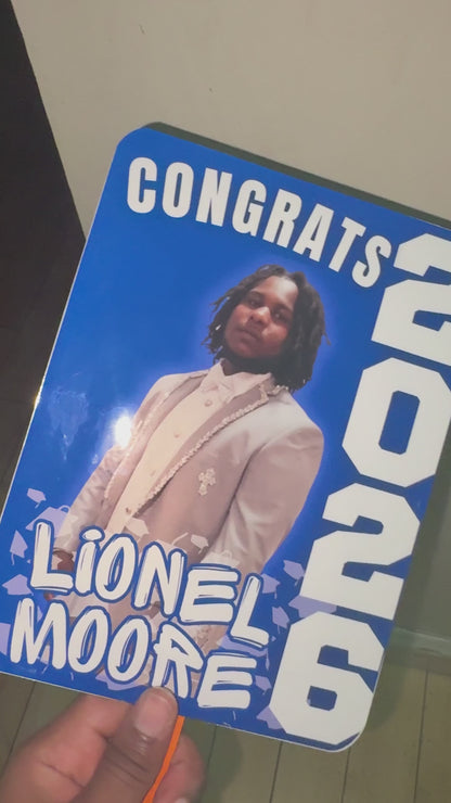 Custom Grad Hand Fan for High School/College | Custom Graduation Keepsake
