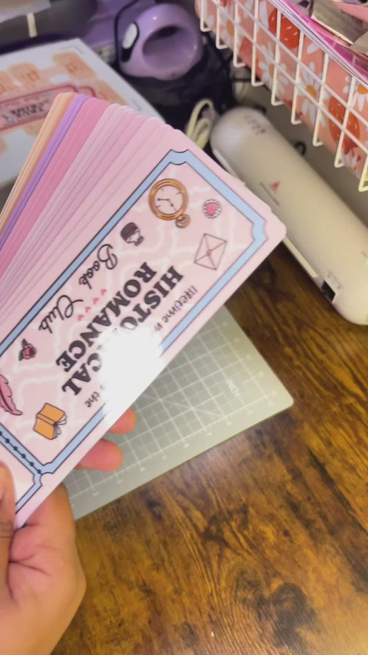 Book Genre Ticket Bookmarks